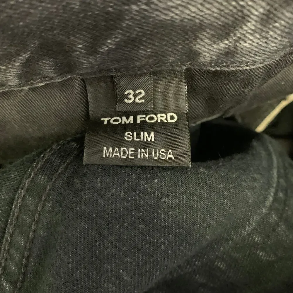 TOM FORD Size 32 Black Wash Selvedge Denim Button Fly Jeans